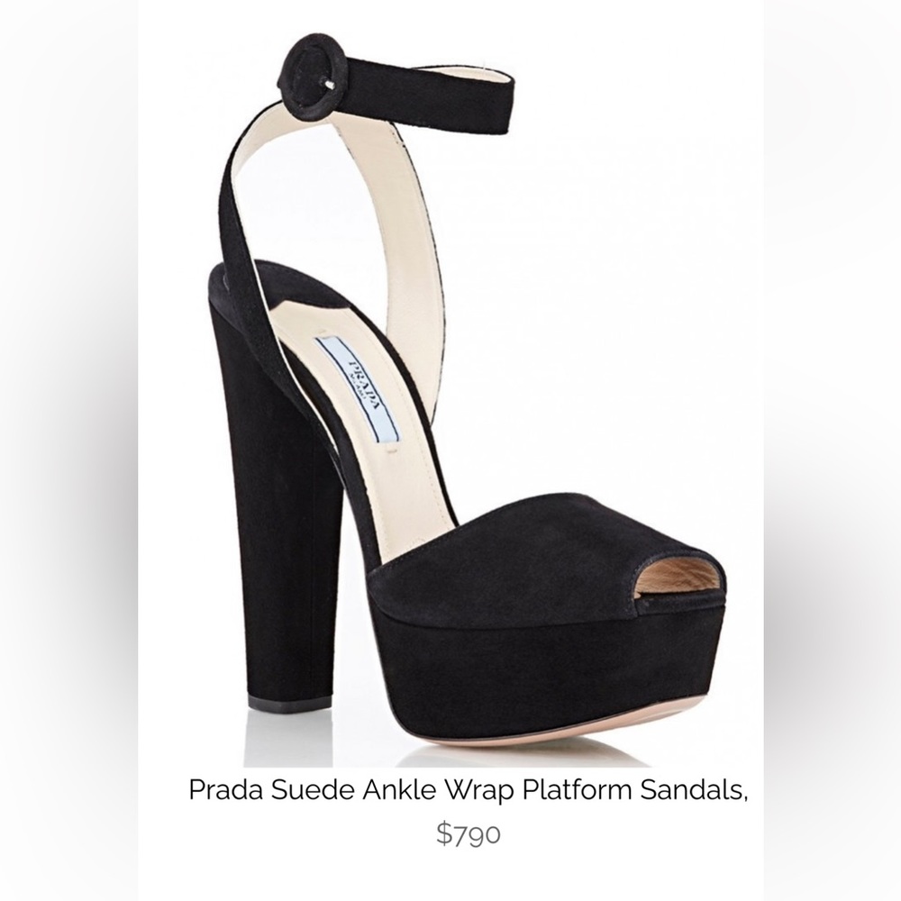 Prada Suede Ankle Strap Heels